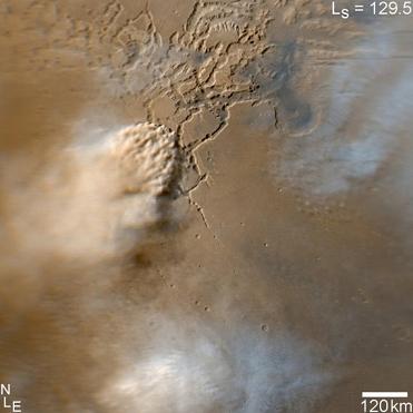 Tormentas de arena en Marte