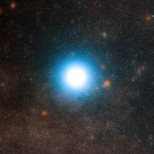 Foto del sistema estelar Alfa Centauri
