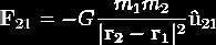 Formula de la Gravitacin Universal de Newton