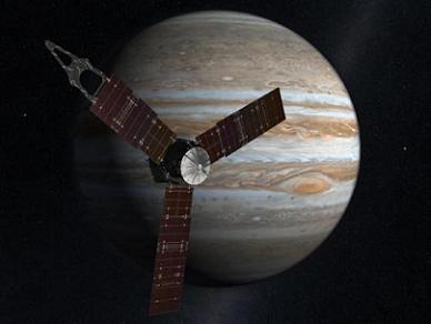 La nave Juno pasando por Jpiter