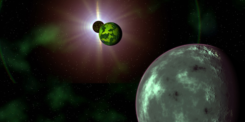 Planetas y lunas rocosas de un lejano sistema extrasolar