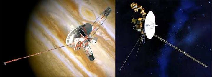 Sonda Pioneer y Voyager pasando por los gigantes de gas