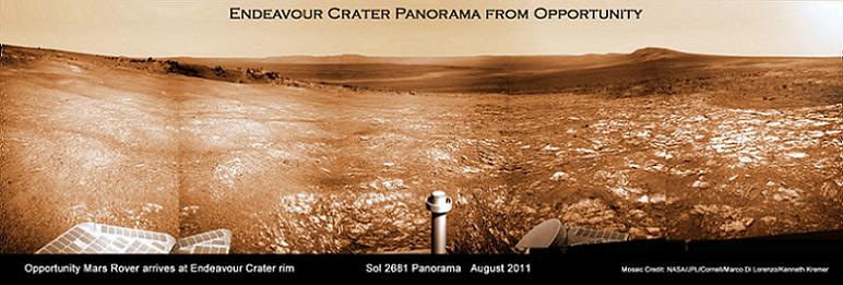 Panormica del crter Endeavour de Marte