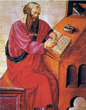 Aristteles escribiendo sus descubrimientos